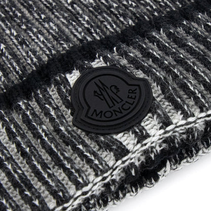 Moncler Logo Wool Beanie Dark Grey 910