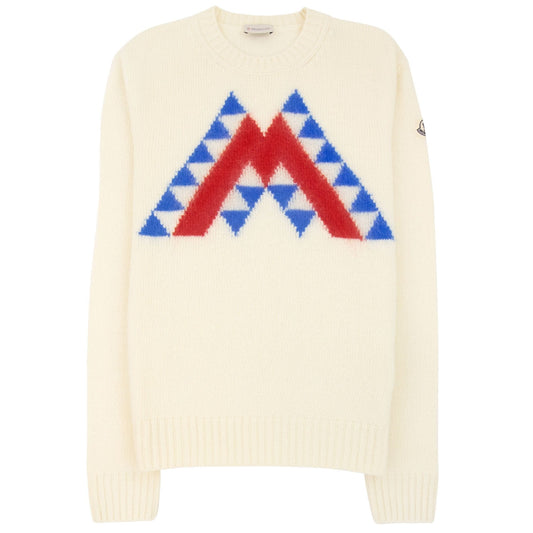 Moncler Graphic Wool Mohair Jumper Off White 034