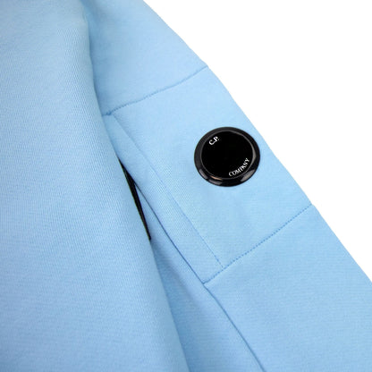 Cp Company Diagonal Raised Fleece Lens Crew Sweatshirt Sky Blue 832