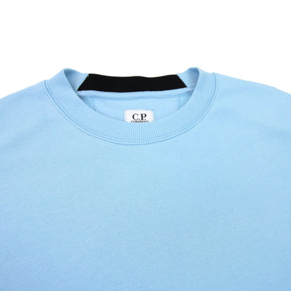 Cp Company Diagonal Raised Fleece Lens Crew Sweatshirt Sky Blue 832