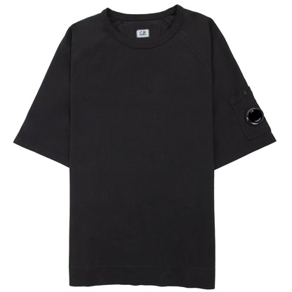 Cp Company Heavy Jersey Mixed Short Sleeve Sweatshirt Black 999