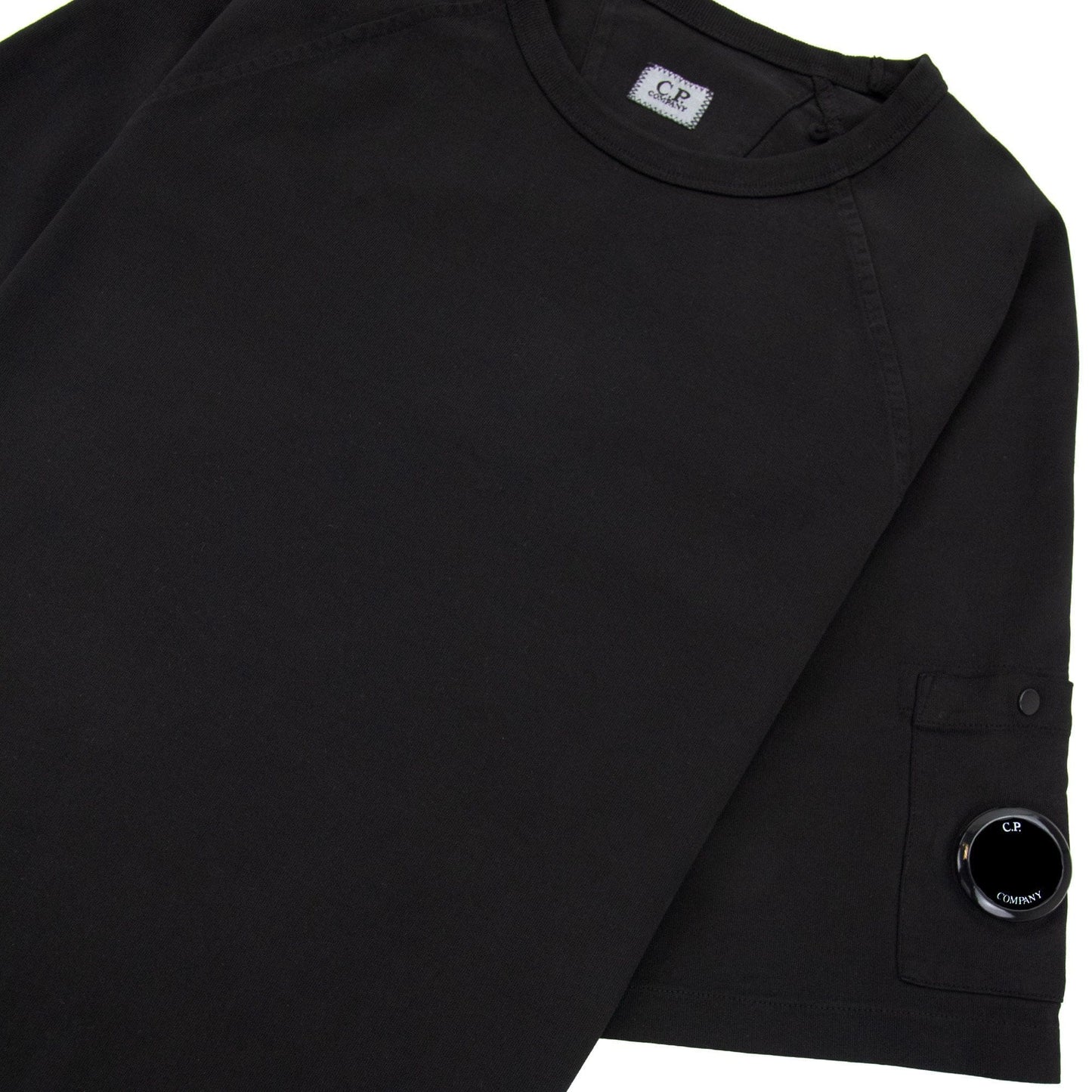 Cp Company Heavy Jersey Mixed Short Sleeve Sweatshirt Black 999