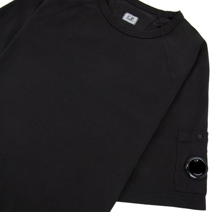 Cp Company Heavy Jersey Mixed Short Sleeve Sweatshirt Black 999