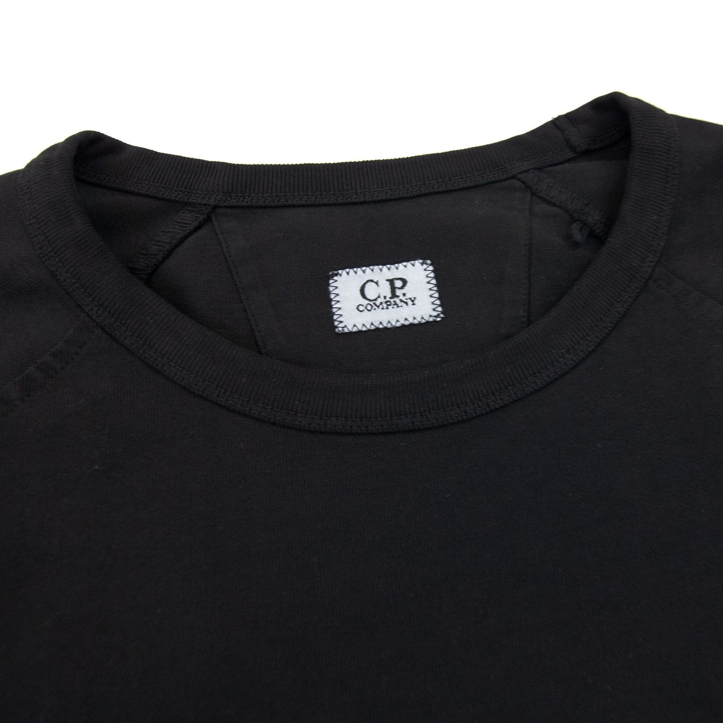 Cp Company Heavy Jersey Mixed Short Sleeve Sweatshirt Black 999