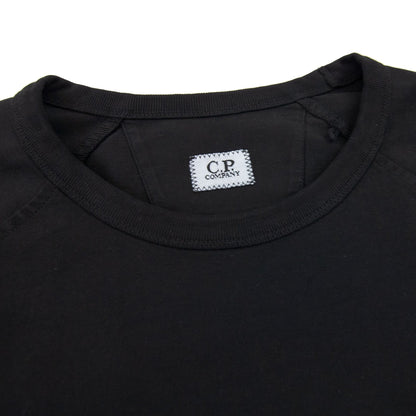 Cp Company Heavy Jersey Mixed Short Sleeve Sweatshirt Black 999