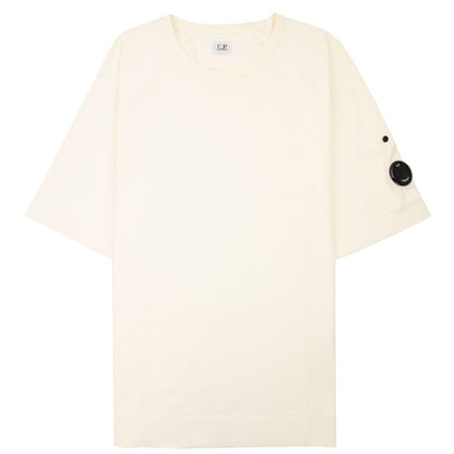 Cp Company Heavy Jersey Mixed Short Sleeve Sweatshirt White 103