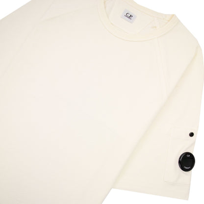 Cp Company Heavy Jersey Mixed Short Sleeve Sweatshirt White 103