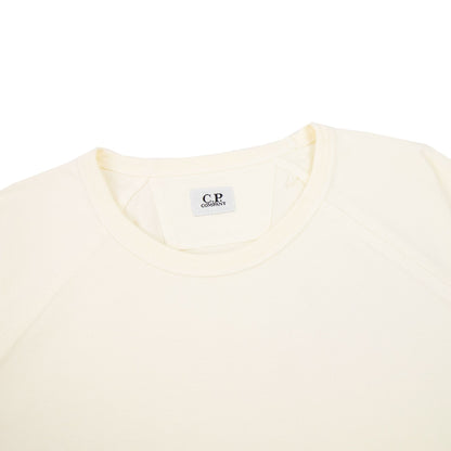 Cp Company Heavy Jersey Mixed Short Sleeve Sweatshirt White 103