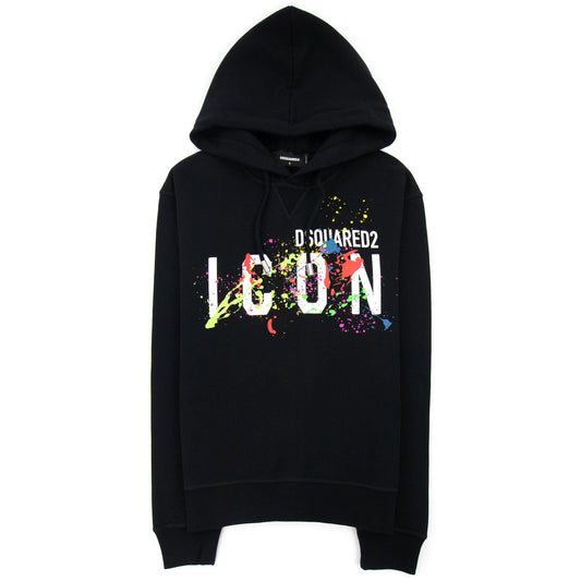 Dsquared2 Icon Splatter Hoodie Black