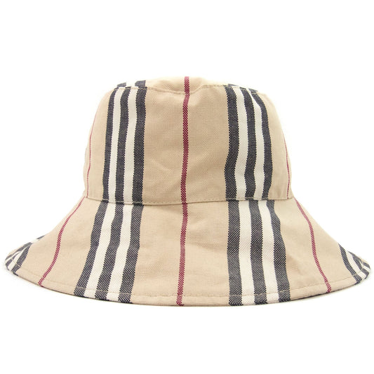 Burberry Checked Cotton Blend Bucket Hat Beige