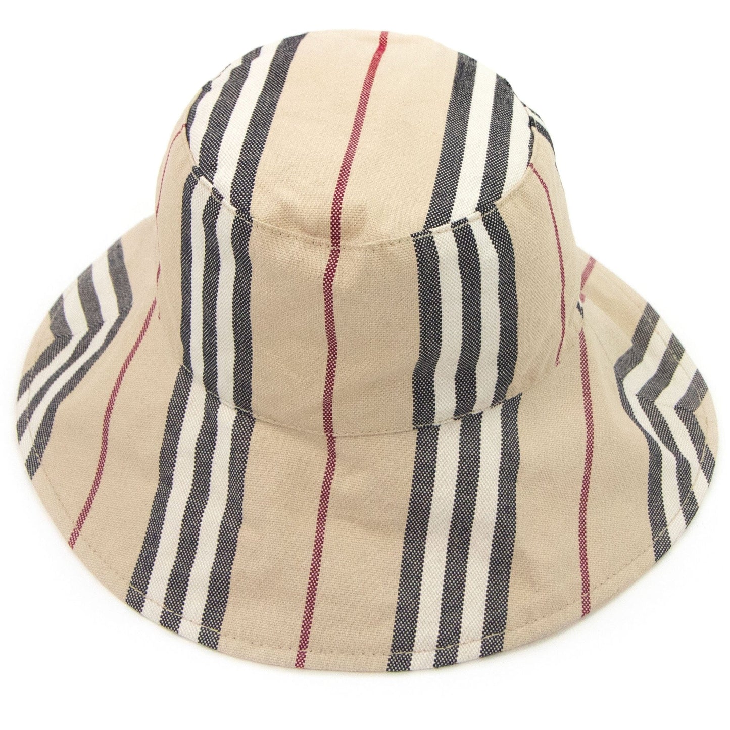 Burberry Checked Cotton Blend Bucket Hat Beige