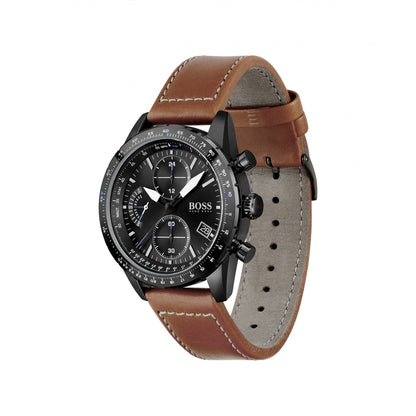 Hugo Boss Pilot Edition Chrono Watch Brown