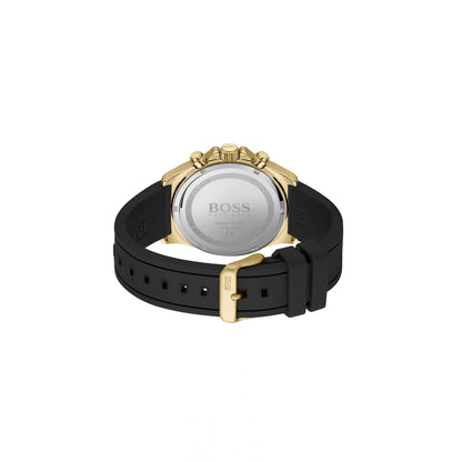Hugo Boss Hero Gold Plated Rubber Watch Black