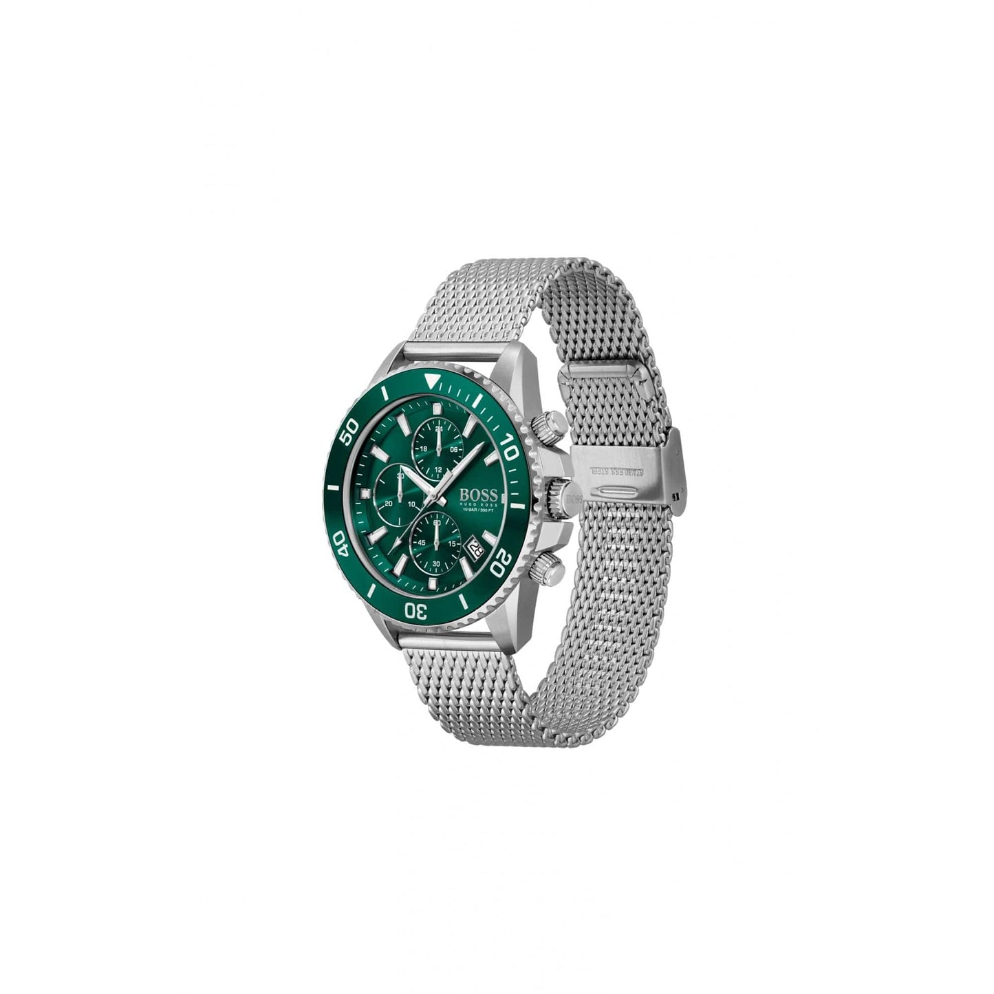 Hugo Boss Admiral Green Steel Watch Stainless Steel