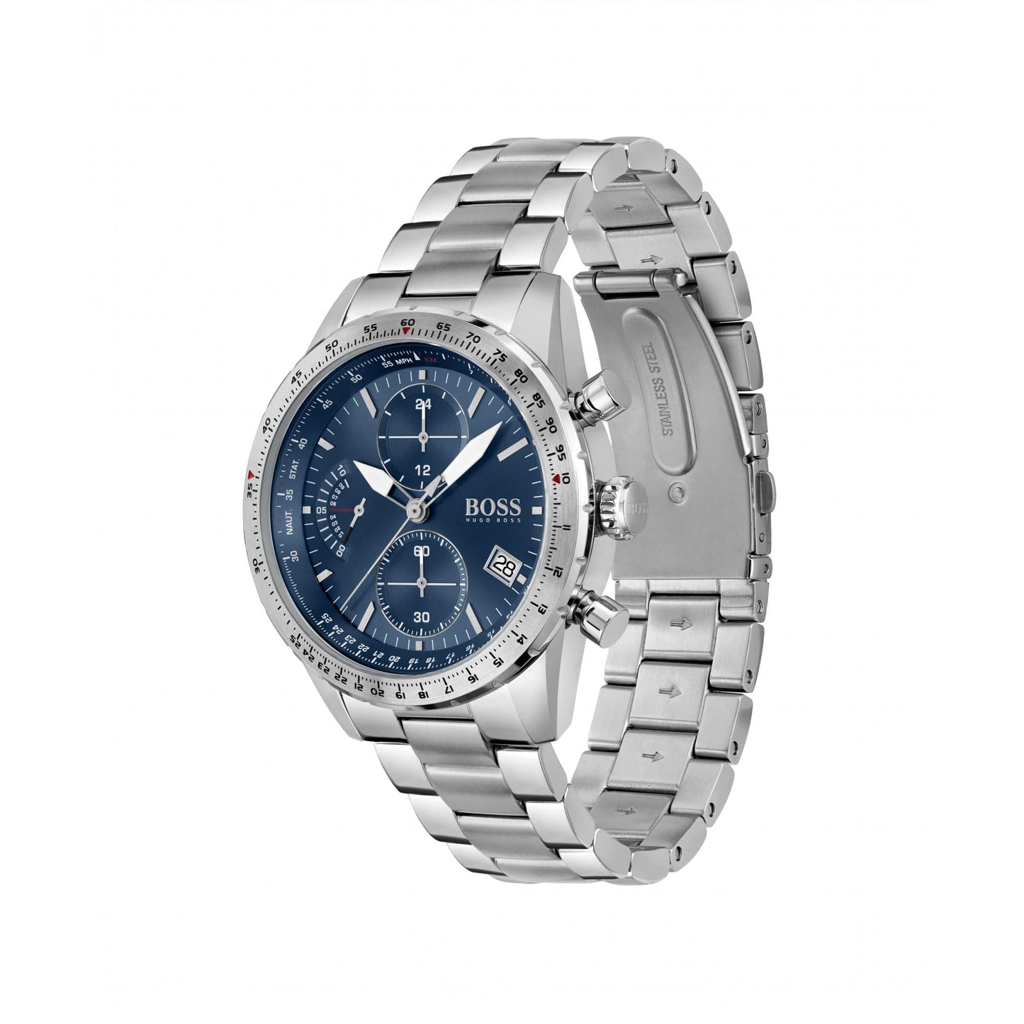 Hugo Boss Pilot Edition Chrono Watch Stainless Steel