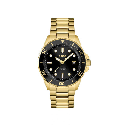 Hugo Boss Ionic Date Gold Plated Steel Watch Gold