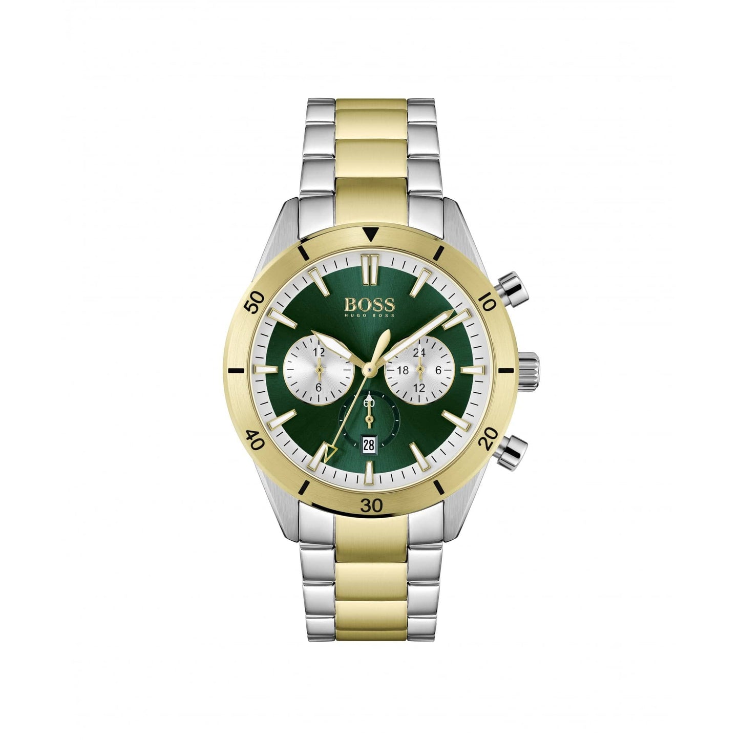Hugo Boss Santiago Two Tone Green Watch Green