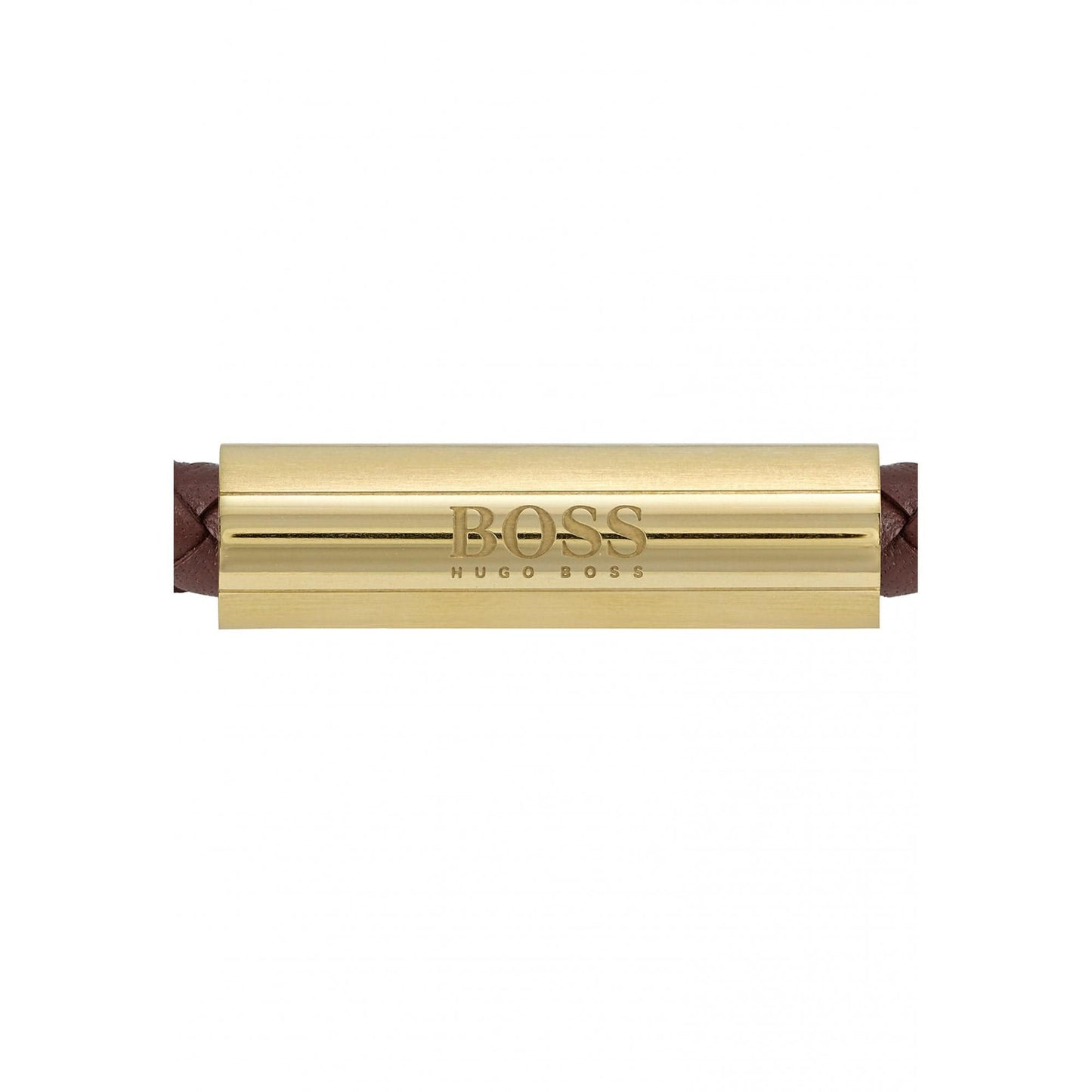 Hugo Boss Braided Leather Bracelet Dark Brown