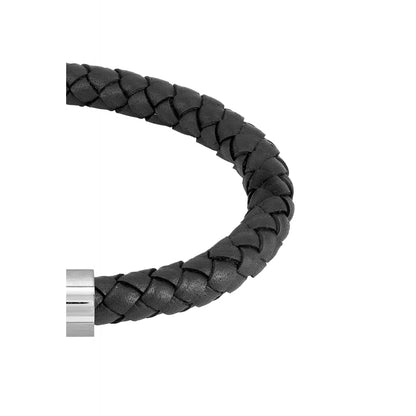 Hugo Boss Braided Leather Bracelet Black