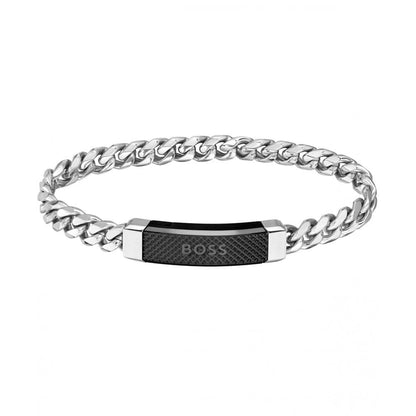 Hugo Boss Black Magnet Logo Bracelet Silver