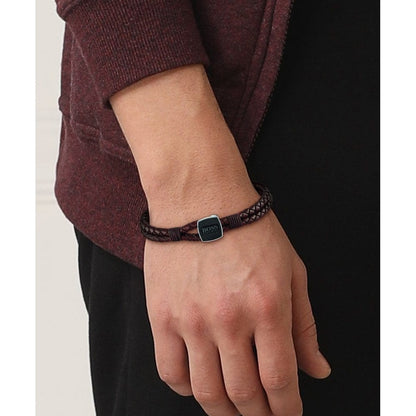 Hugo Boss Twin Rope Braclet Dark Brown