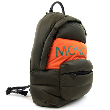 Moncler Legere Padded Backpack Khaki Green Orange 833