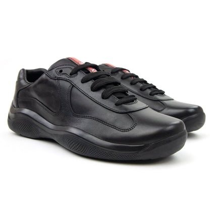 Prada Americas Cup Full Calf Leather Sneaker Black