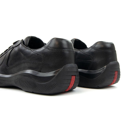 Prada Americas Cup Full Calf Leather Sneaker Black