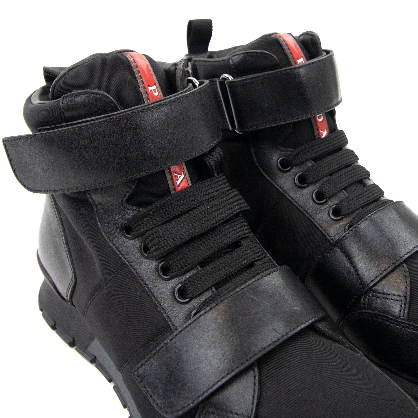 Prada Plume+nylon Ankle Boot Black