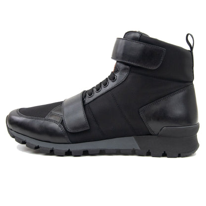 Prada Plume+nylon Ankle Boot Black