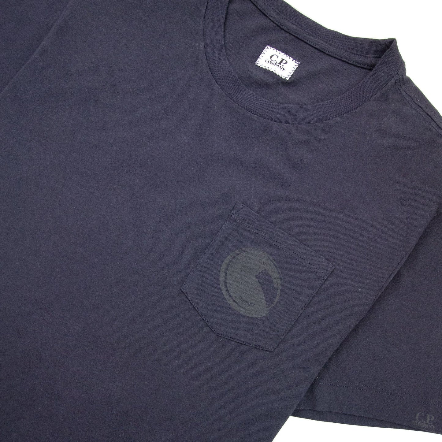 Cp Company Pocket Logo Crewneck T Shirt Navy 888