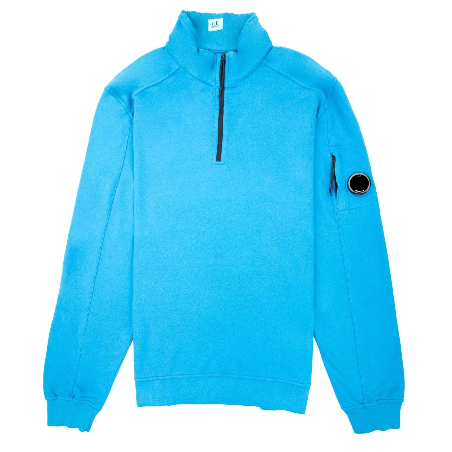 Cp Company Half Zip Arm Lens Sweatshirt Turquoise