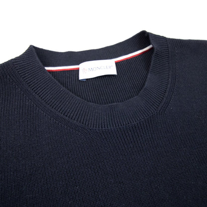 Moncler Nylon Pocket Crewneck Knit Sweatshirt Navy 743
