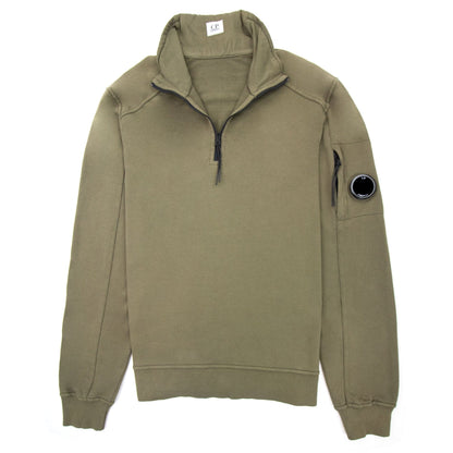 Cp Company Half Zip Arm Lens Sweatshirt Khaki 659