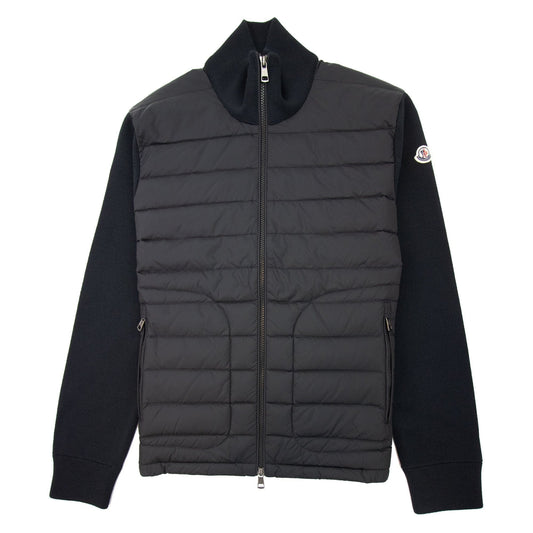 Moncler Padded Wool Cardigan Black