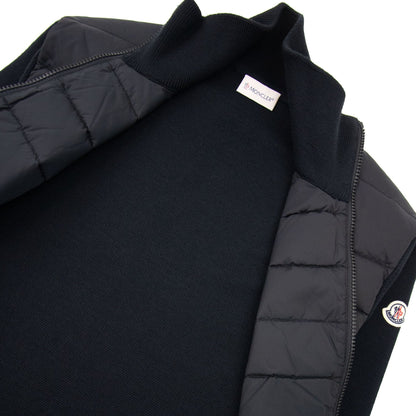Moncler Padded Wool Cardigan Black