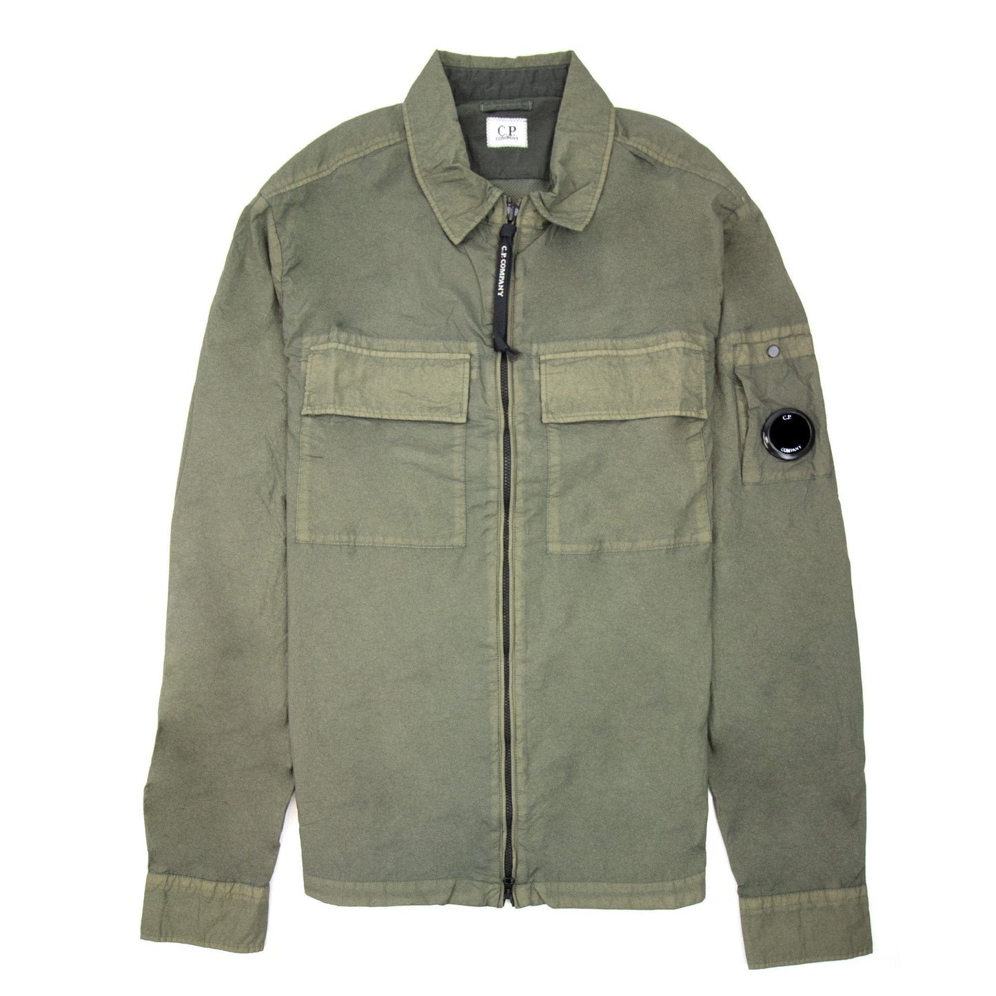 Cp Company Taylon L Zip Up Nylon Overshirt Khaki 669