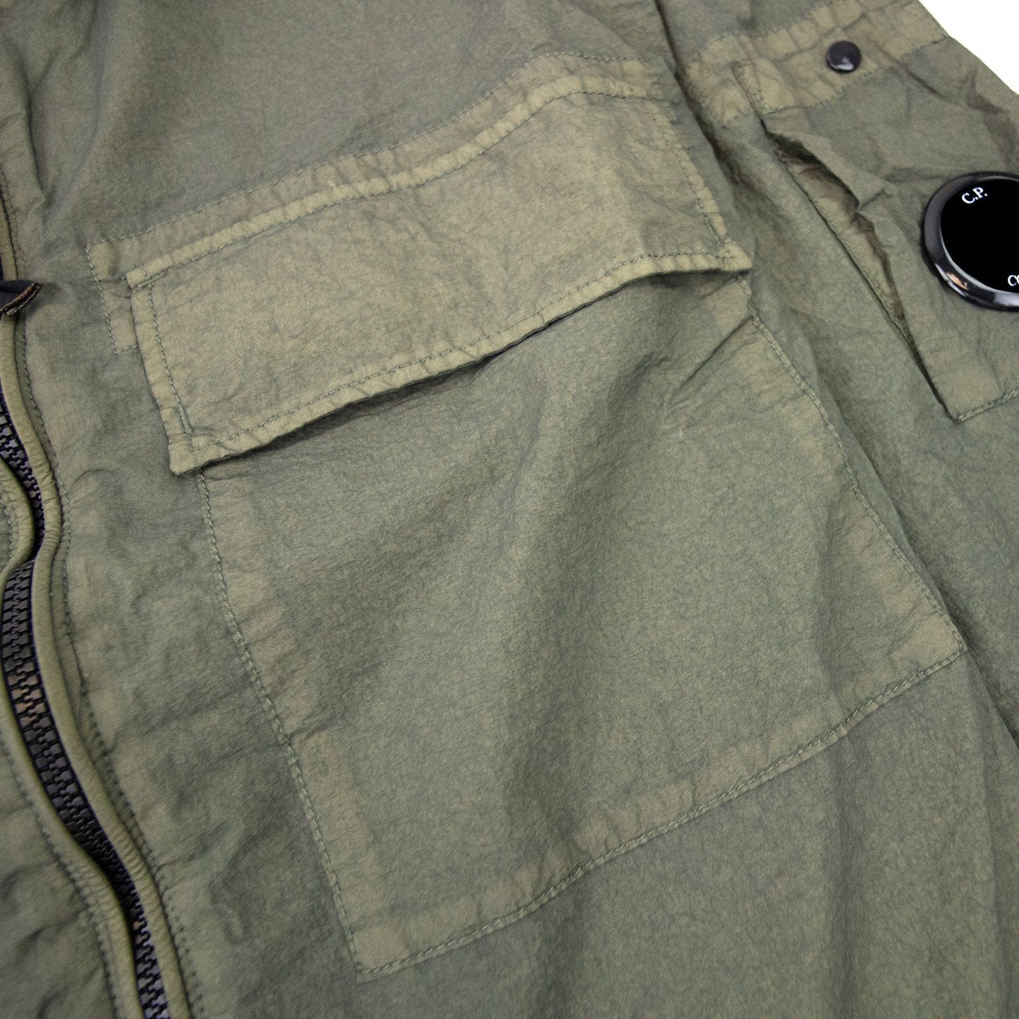 Cp Company Taylon L Zip Up Nylon Overshirt Khaki 669