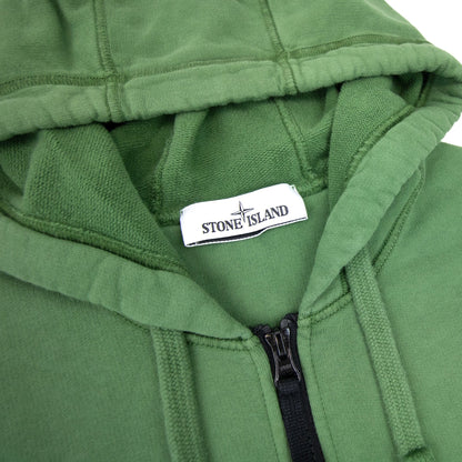 Stone Island Open Zip Up Hooded Sweatshirt Khaki V0058
