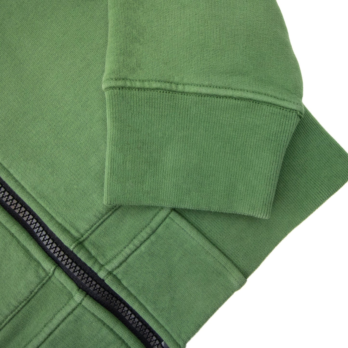 Stone Island Open Zip Up Hooded Sweatshirt Khaki V0058
