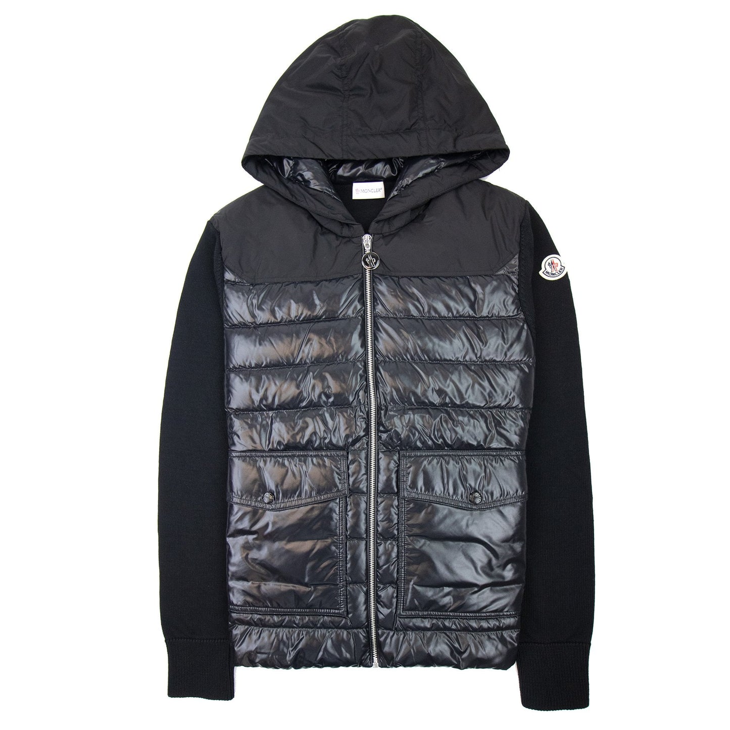 Moncler Padded Hooded Cardigan Black 999