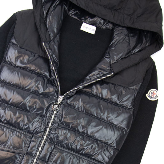 Moncler Padded Hooded Cardigan Black 999