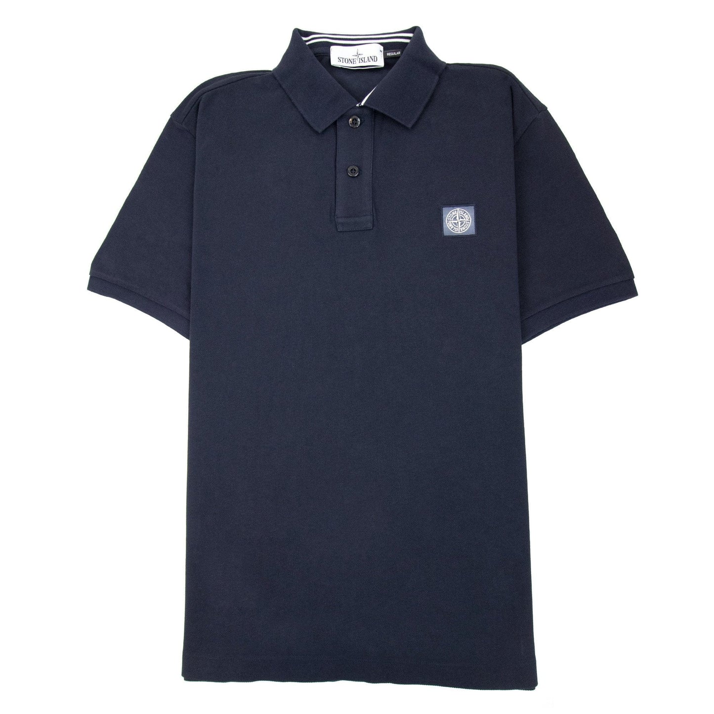 Stone Island Patch Logo Reg Fit Polo Navy V0020