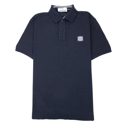 Stone Island Patch Logo Reg Fit Polo Navy V0020