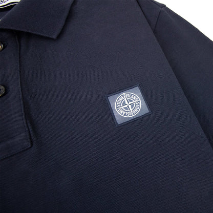Stone Island Patch Logo Reg Fit Polo Navy V0020