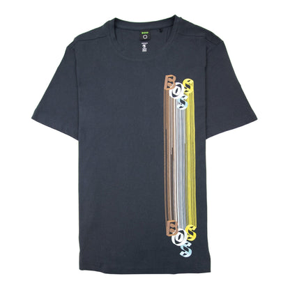Hugo Boss Tee 2 Artwork Logo T Shirt Dark Navy 402