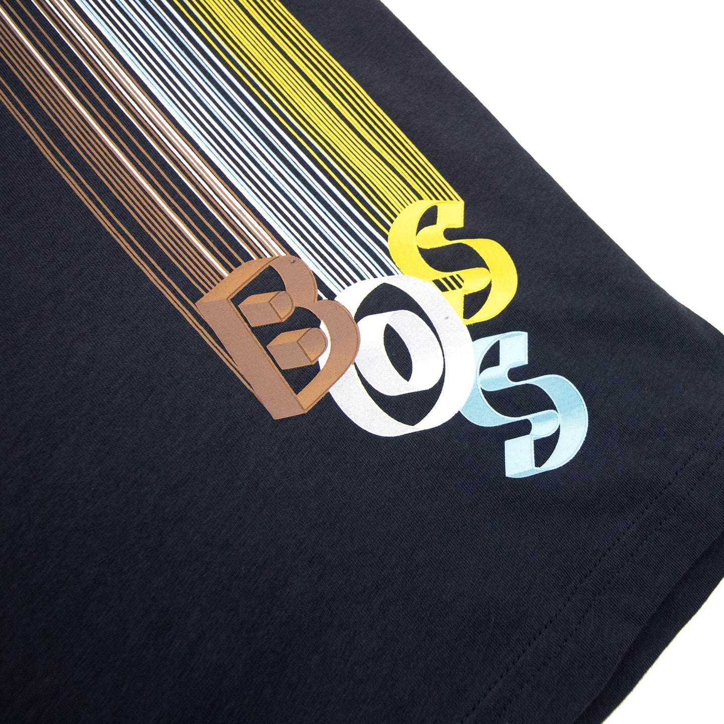 Hugo Boss Tee 2 Artwork Logo T Shirt Dark Navy 402