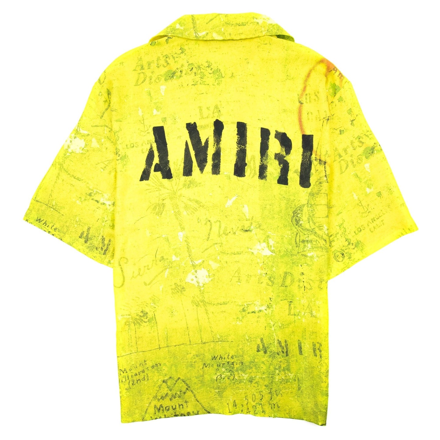 Amiri Army Stencil Camp Shirt Lime Green