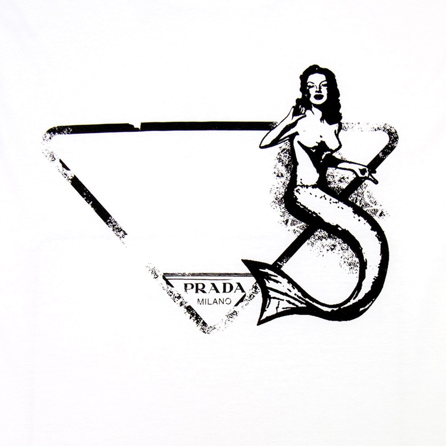 Prada Prada Mermaid Symbol T-shirt White
