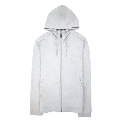 Hugo Boss Saggy Curved Logo Zip Up Hoody Gray 059